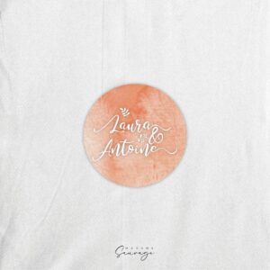 sticker mariage aquarelle et lui peche