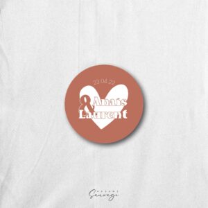 sticker mariage amour en barre terracotta