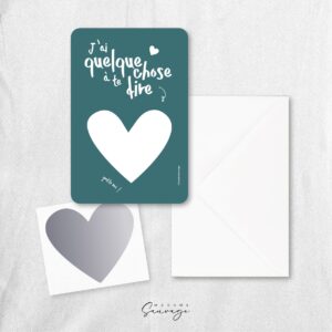 carte a gratter personnalisable carte verte coeur gris