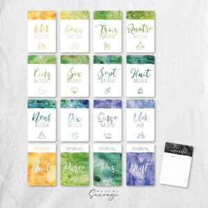 cartes etapes bebe aquarelle et lui modele garcon