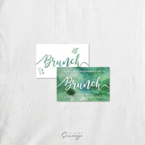 carton brunch de mariage aquarelle et lui green