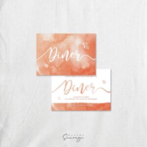 carton repas de mariage aquarelle et lui peche
