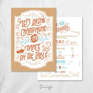 faire part de mariage vintage champagne