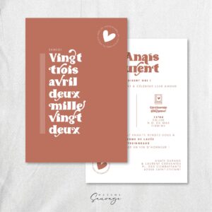 Faire-Part de mariage Amour en barre - Forêt