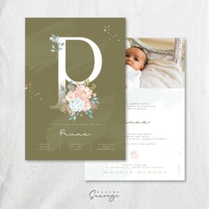 faire part de naissance fille fairy tales bouquet de fleurs