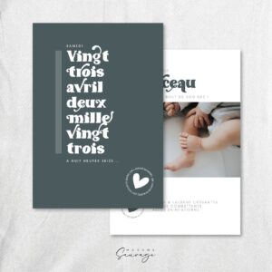 faire part de naissance garcon amour en barre foret