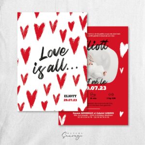 faire part de naissance garcon love is all