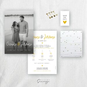 faire part de mariage with love tissu blanc